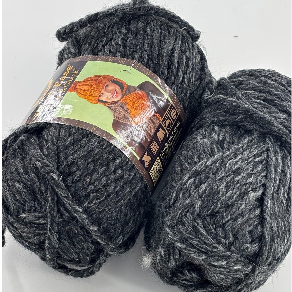 Lion Brand Wool Ease Thick & Quick‎ Yarn Charcoal Super Bulky